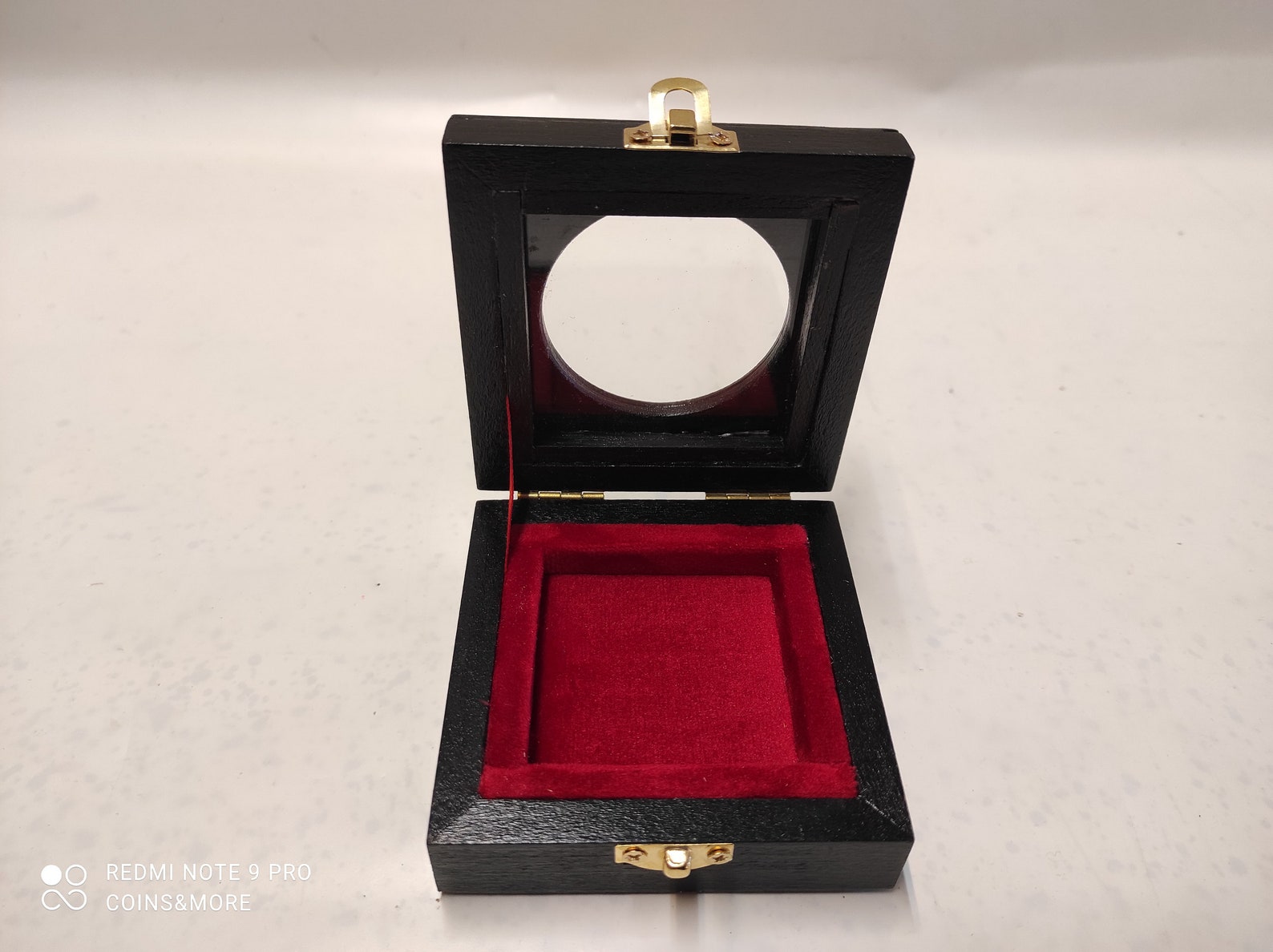 Wooden Box Case Single Coin Case. Wood and Velvet With 3 Mm Etsy