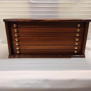 Wooden display cabinet for 133 collectible fountain pens, handmade in Italy - alternate view