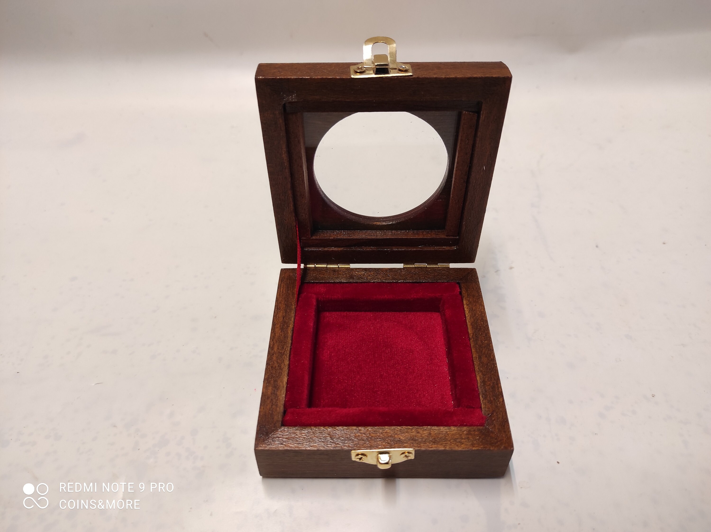 Wooden Box Case Single Coin Case. Wood and Velvet With 3 Mm Etsy