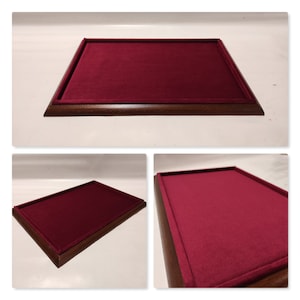 Tray in wood and velvet for jewels, coins, medals CUSTOMIZABLE B