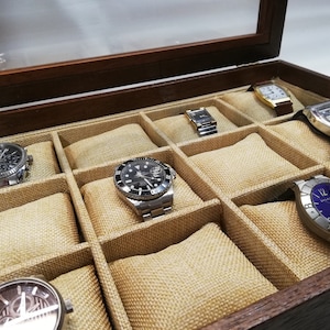 Wooden box for luxury wrist watches, watch box, tudor, hublot, rolex, handmade in Italy