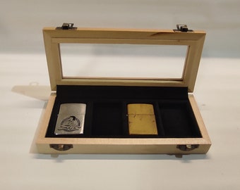Zippo lighter box case for collection lighters ZIPPO ST DUPONT (Light wood)