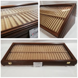 Pencil case, Exhibitor for fountain pens collection wooden pen holder Display for fountain pen collection,
