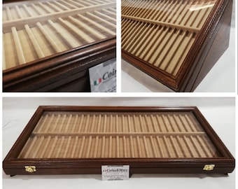 Pencil case, Exhibitor for fountain pens collection wooden pen holder Display for fountain pen collection