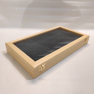 Refined wooden and glass case for generic collections also for fossils and shells