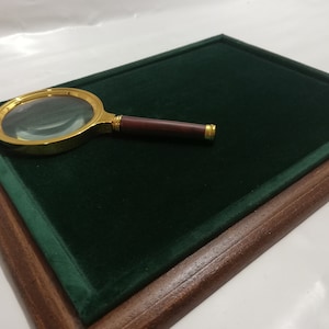 Plateau in wood and velvet tray for jewelry coins medals display CUSTOMIZABLE