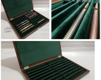 Pen box, wooden case. Display for fountain pen collection, also personalized