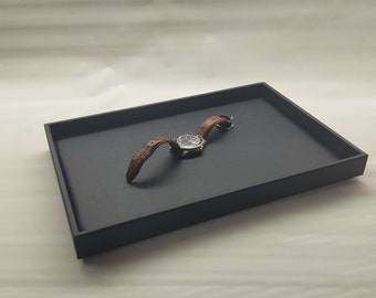 Handmade Jewelry Display Tray Made in Italy | Faux Leather Ring Tray | Custom Logo Jewelry Organizer Showcase Tray