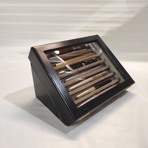 Wooden case for fountain pens collection