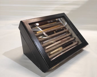 Wooden case for fountain pens collection
