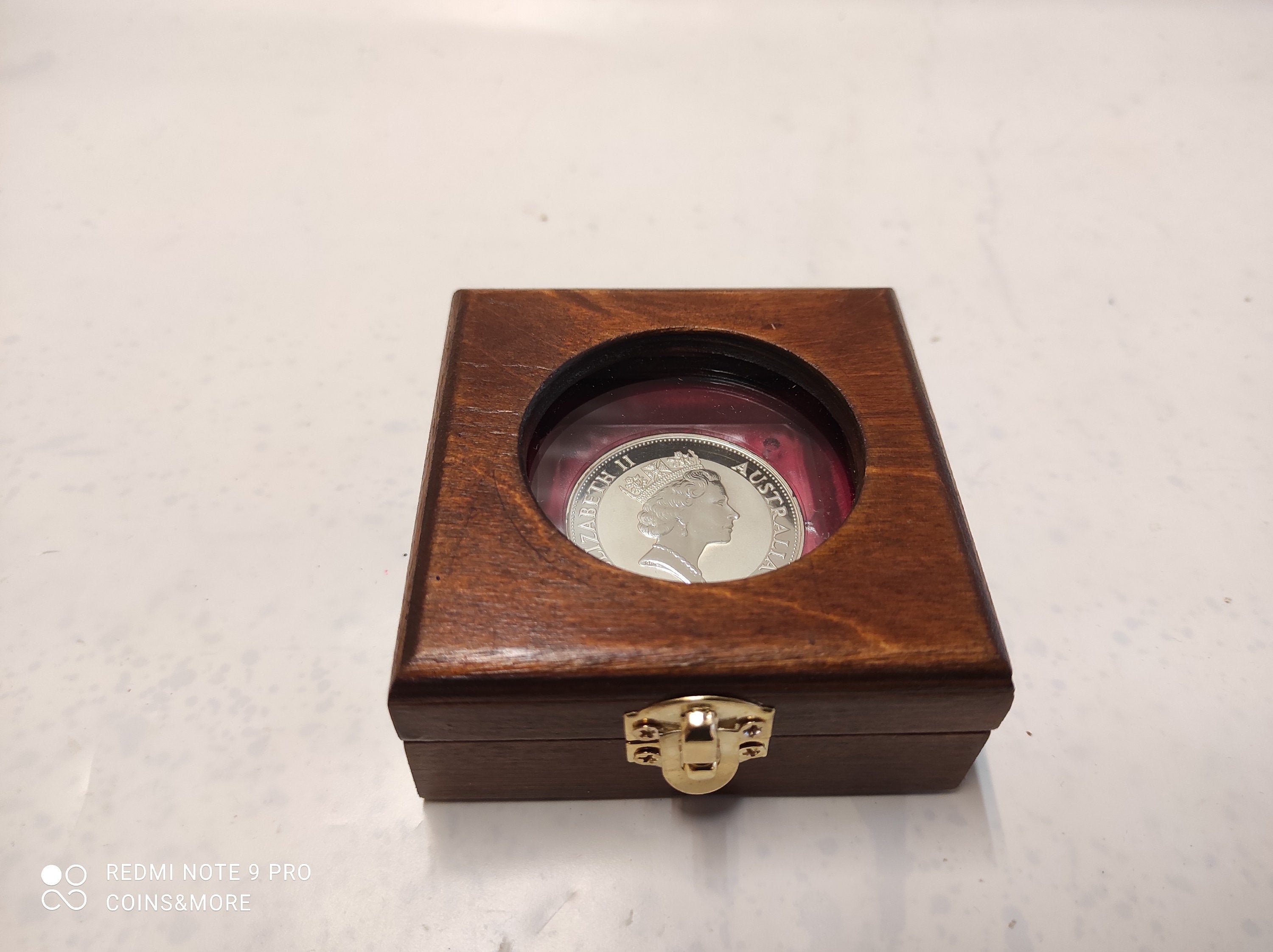Wooden Box Case Single Coin Case. Wood and Velvet With 3 Mm Etsy