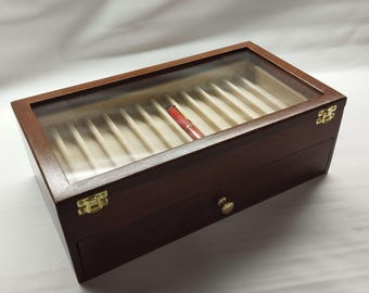 Stack & Store Wood Pen Display Box – Beech Wood Stackable Pen Tray