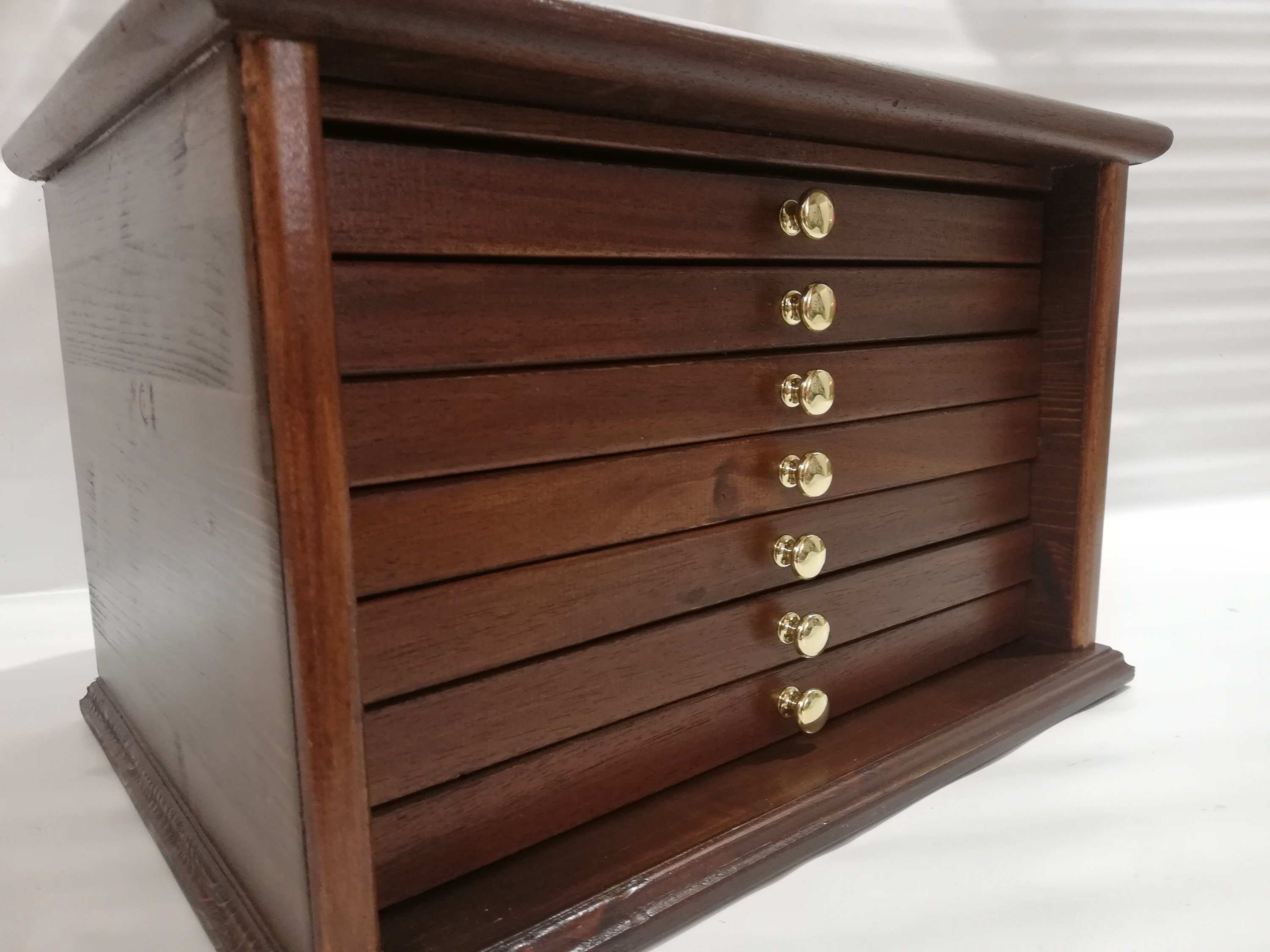 Coin Coin in Real Wood Color Walnut 7 Drawers Etsy UK