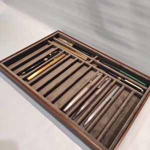 First choice Italian velvet tray ideal for storing and displaying Collectible fountain pens