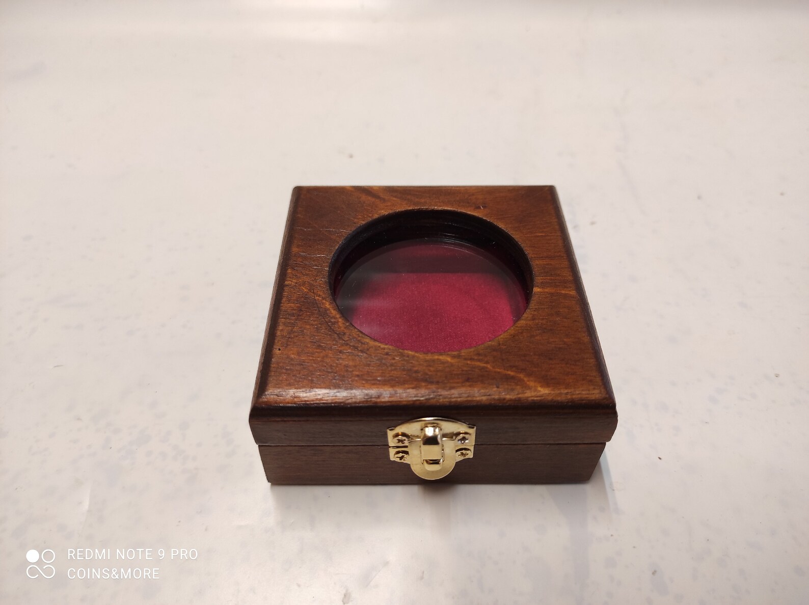 Wooden Box Case Single Coin Case. Wood and Velvet With 3 Mm Etsy