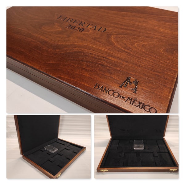 Specific wooden box for NGC Libertad Mexico slab series 2020