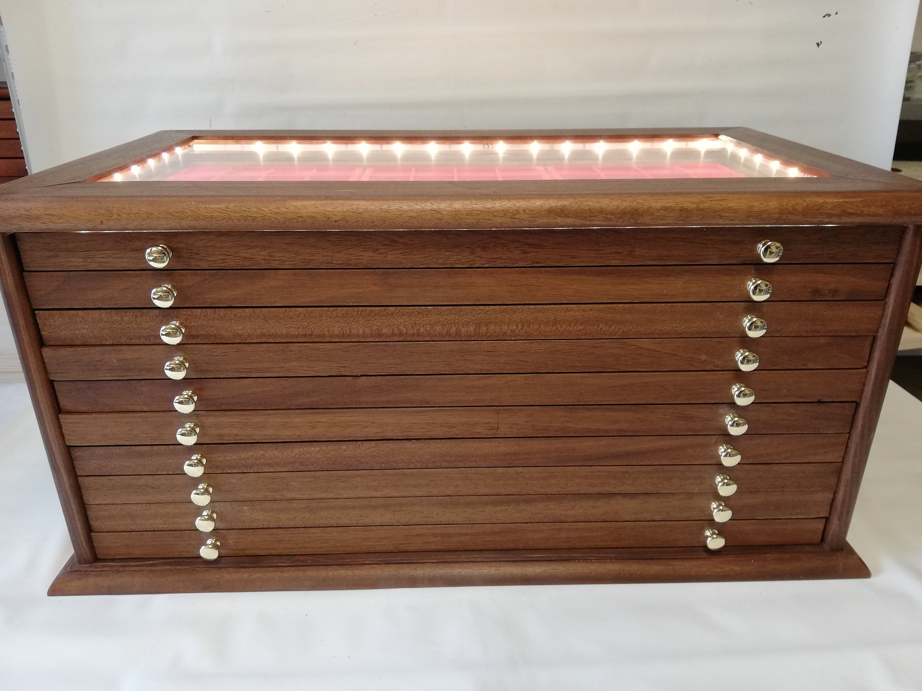 Large Coin With 10 Drawers in Flocked Red or Italian Etsy