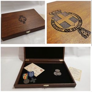 Holzetui für Münzen oder Medaillen Königreich Italien,