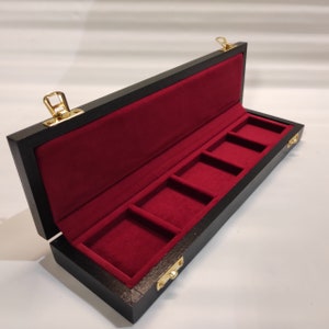 Refined wooden case for ancient coins 5  squares 50x50 mm