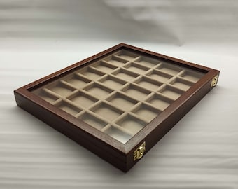 Zippo Lighter Display Case, Handmade Solid Wood Cabinet, Made in Italy, Collector Gift, Vintage Lighter Storage