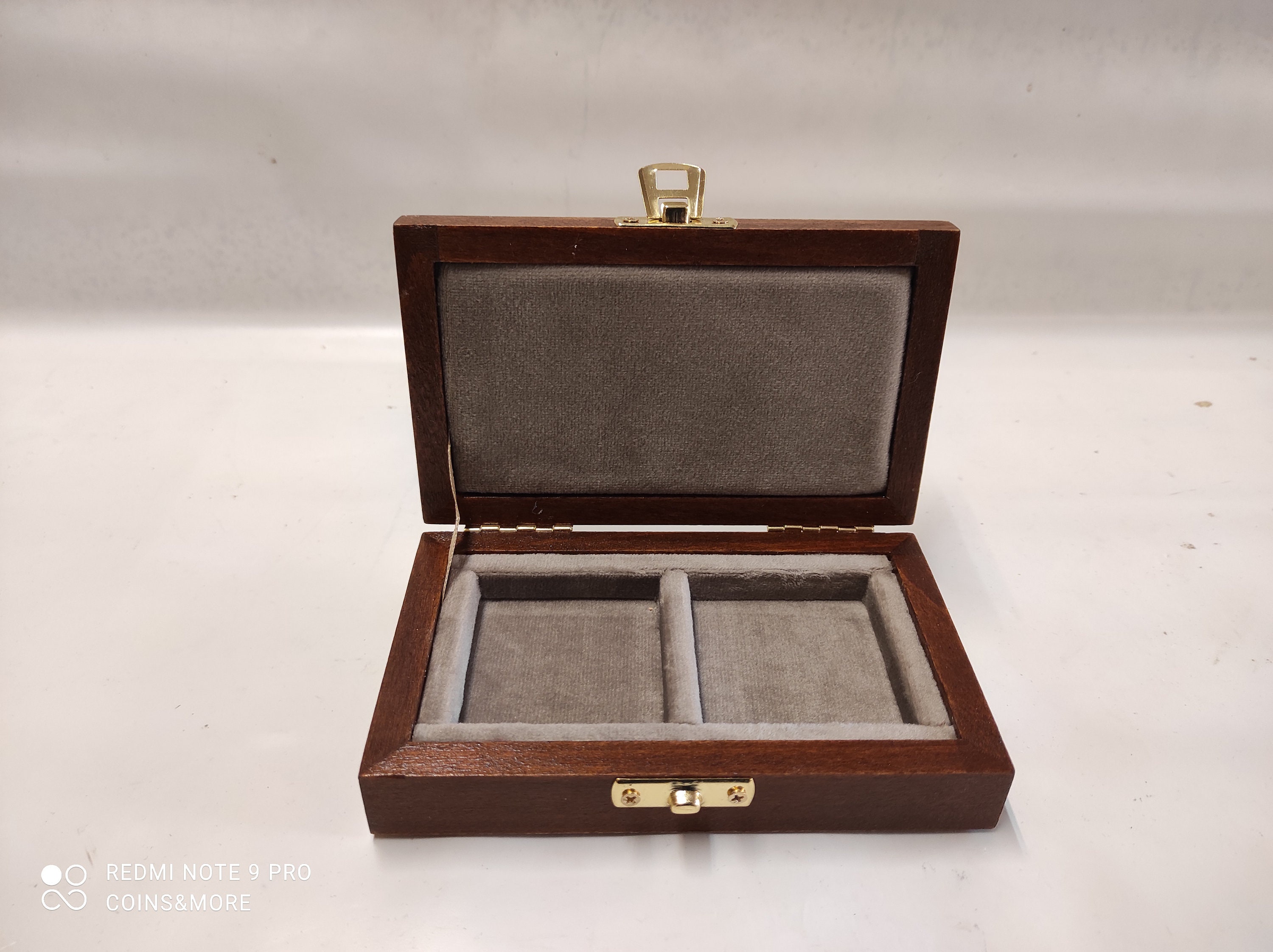 Wooden Case for Coins or Medals 2 Boxes 50 X 50 Mm in Velvet Italian ...