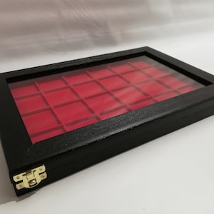 Holzetui expositor für Münzen oder Medaillen, Malakologie, Edelsteine, hölzerne Anzeige Schaukasten