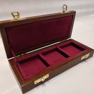Wooden case box for medal coins 3 boxes 50 x 50 mm in Italian handmade numismatic custom ancient coins