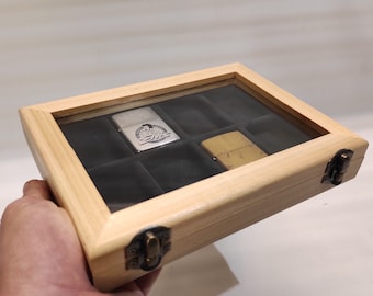 Zippo lighter box case for collection 8 lighters ZIPPO ST DUPONT (Light wood)