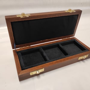 Wooden case box for coins or medals 3 boxes 50 x 50 mm in Italian velvet BLACK handmade by Coins&More numismatic