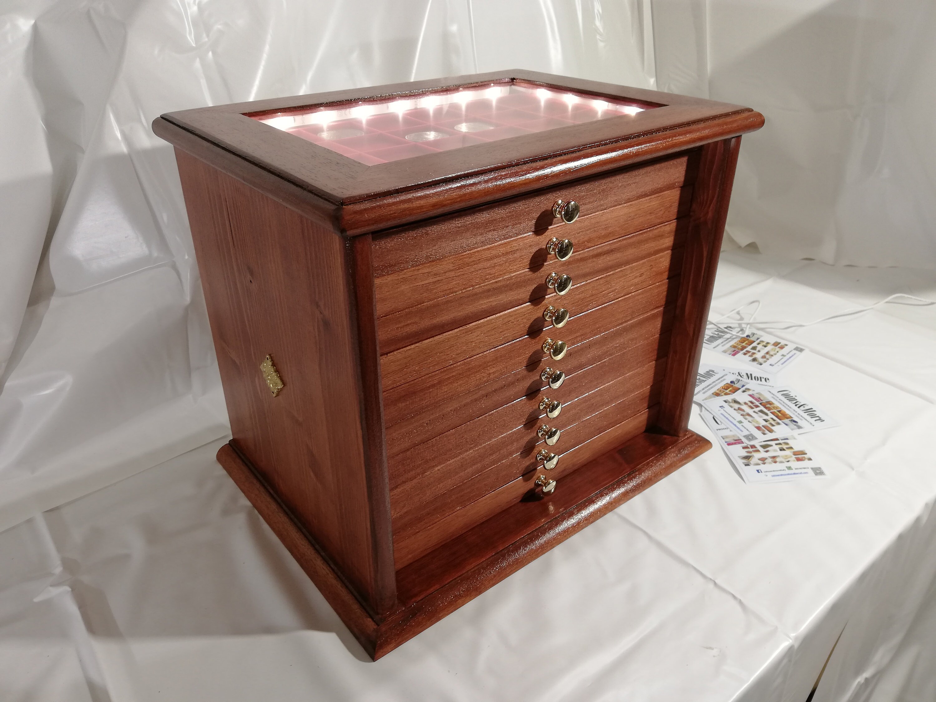 Coin in Real Wood Color Mahogany 101 Drawers Etsy UK