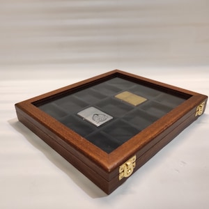 Zippo lighter box case for collection 15 lighters ZIPPO ST DUPUNT (Dark wood)