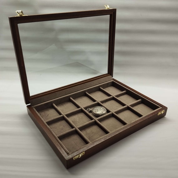 Coffret En Velours Grenat Avec Clé Pour Montre à Gousset – Marque R. Tourcel, Bijoutier à Formerie, Occasion