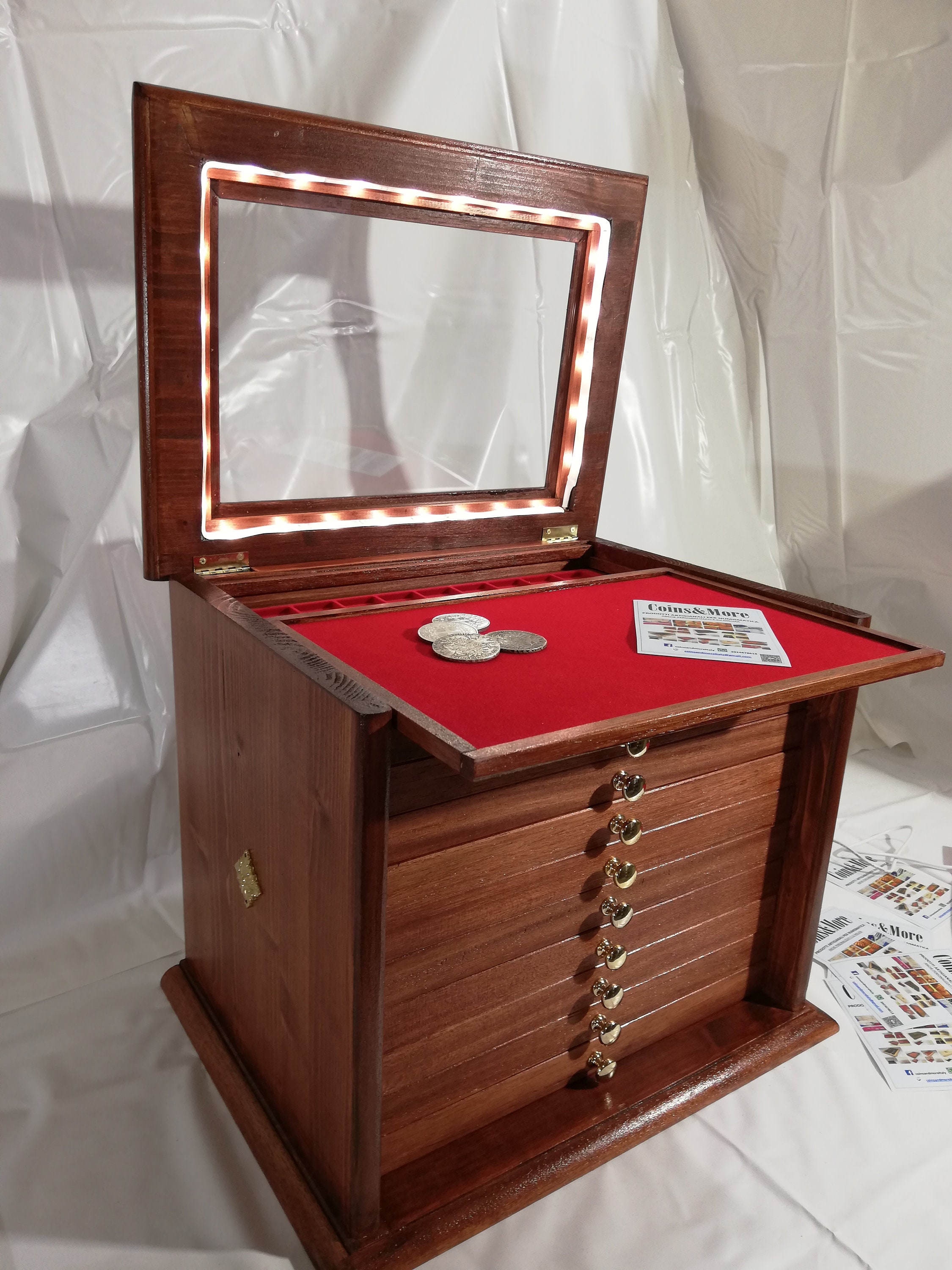 Coin in real wood color Mahogany 101 Drawers Etsy