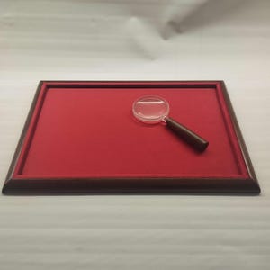 Wooden and velvet tray plateaux for jewelry, watches, coins, customizable couvette