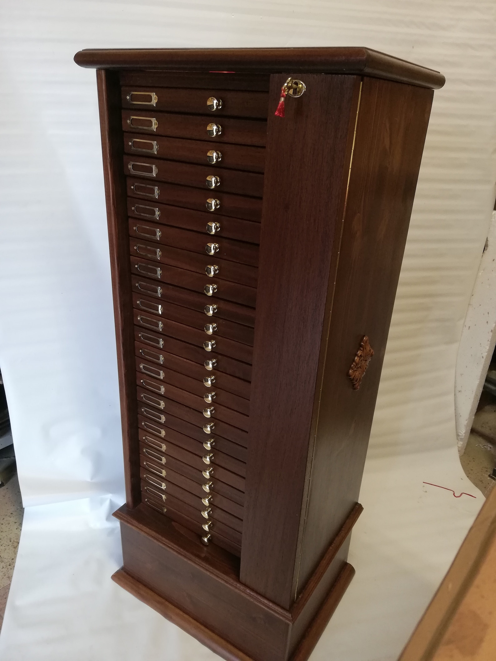 Coin Cabinet 25 Drawers in Real Wood and Italian Velvet of First Choice ...