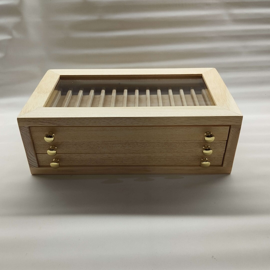 Pen Cal Rack Wooden Cabinet for 39 Collectible Pens Pen Holder Desk Display ...