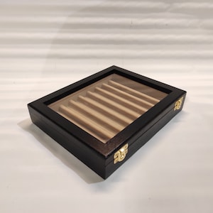 Penhouderdoos, gepersonaliseerde verzamelobjectendisplay voor vulpennen (BEIGE fluweel op de foto)