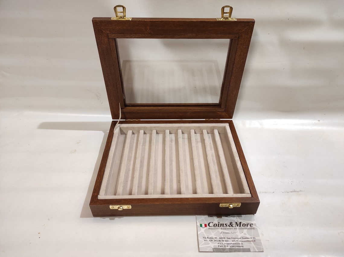 Pen Holder Box Wood and Velvet Case Display for 9 Fountain Etsy