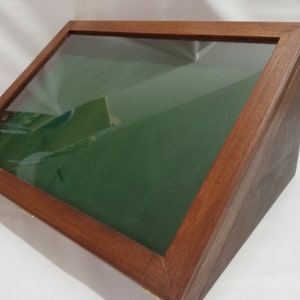 Showcase in real wood for collectors, display for coins, medals or other