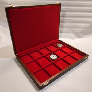 Cofanetto Porta Orologi Da Tasca (Velluto Rosso In Foto)