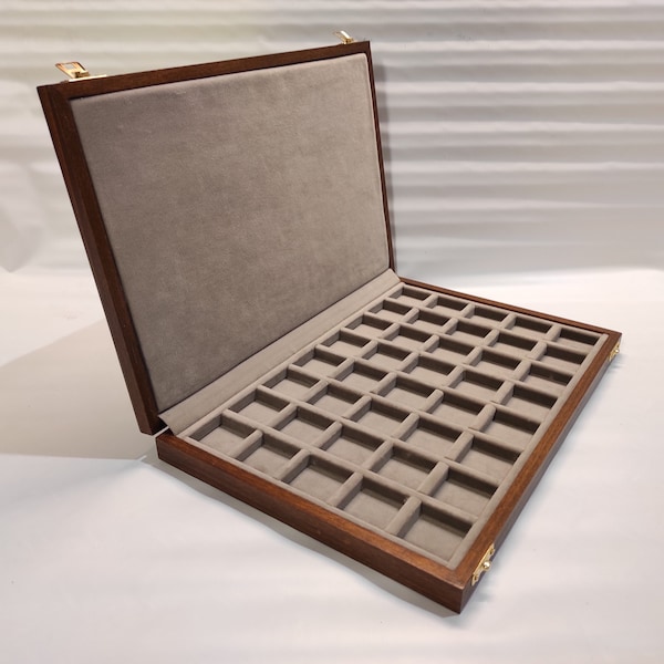 Box für antike Münzen Periziate Romane. Anpassbare Boxen und Farbe (Dove Gray Modell im Foto)