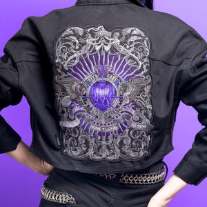 Sacred Heart Patch, Personalized Custom Text Gothic Medieval Back Patch