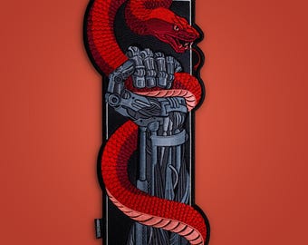 Cyberpunk Embroidered Patch: Snake Anime Cosplay Back Patch for Jacket