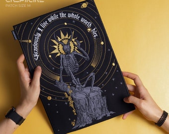 Personalized Celestial Skeleton Patch: Occult Gothic Mythical Medieval Embroidered Back Patch