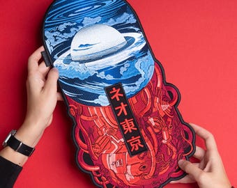 Anime Pill Patch: Cyberpunk Cosplay Embroidered Iron-On Back Patches for Jackets