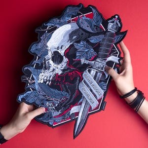 Parche de calavera, parche bordado para planchar