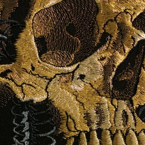 Skull Patch: Goth Memento Mori Iron-On Embroidered Back Patches for Jackets image 7