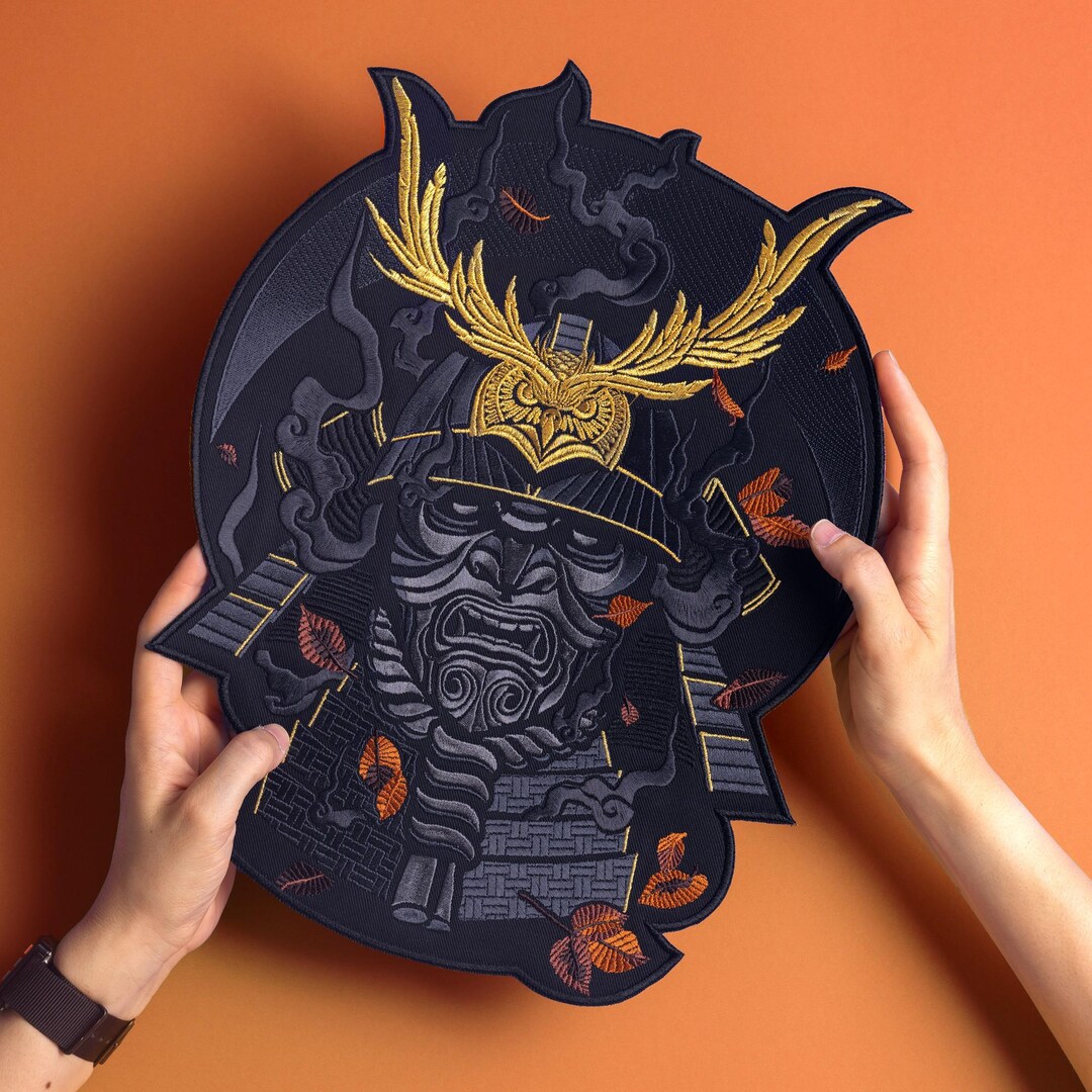 Samurai Back Patch Samurai Patch - Japanese Warrior Games Iron-on Sew-on Embroidered Back ...