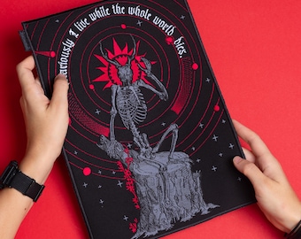 Parche de texto personalizado de Skinwalker: parche trasero bordado medieval mítico de bosque espeluznante