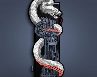 Cyberpunk Embroidered Patch: Snake Anime Cosplay Back Patch for Jacket